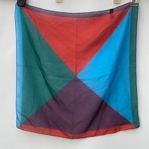 Italian vintage color‎ block sheer square scarf